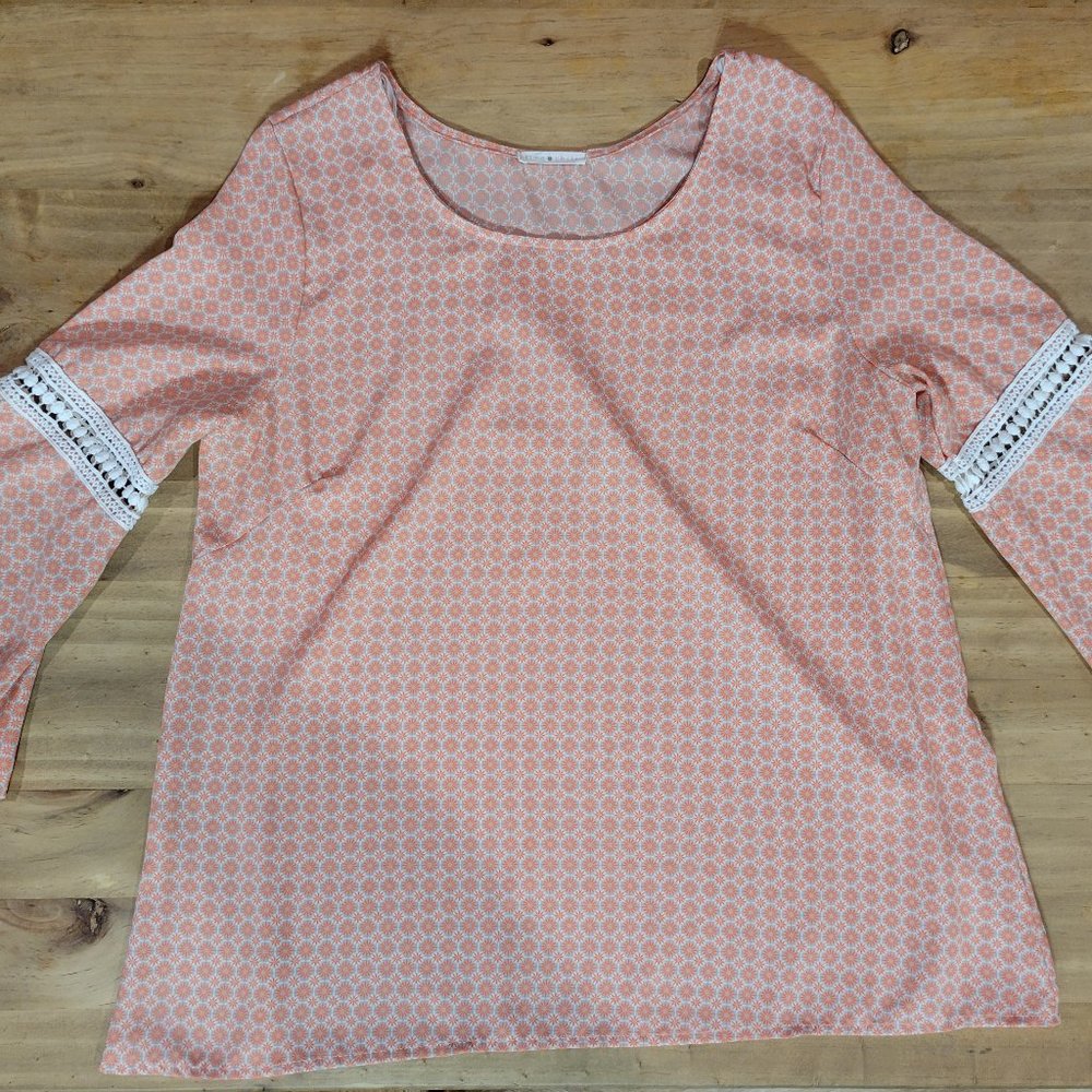 Paisley Print Top with Bell Sleeves (NWT)